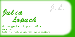 julia lopuch business card